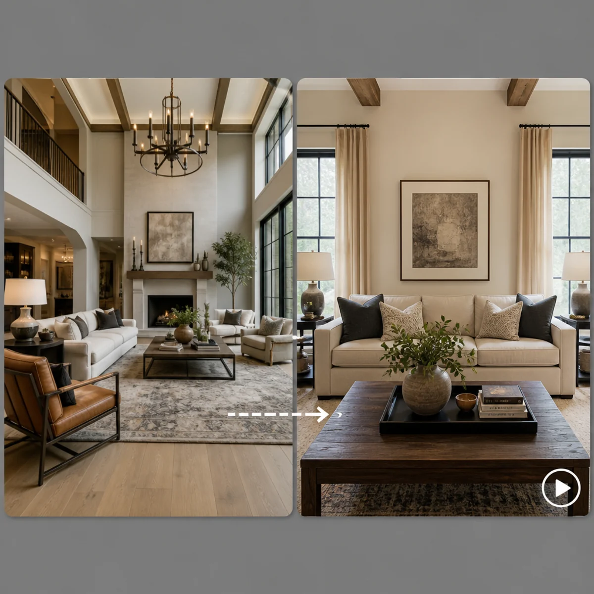 Zoom Room — Reframe a room for a frontal sofa shot, then animate a neat slow zoom with Seedance.
